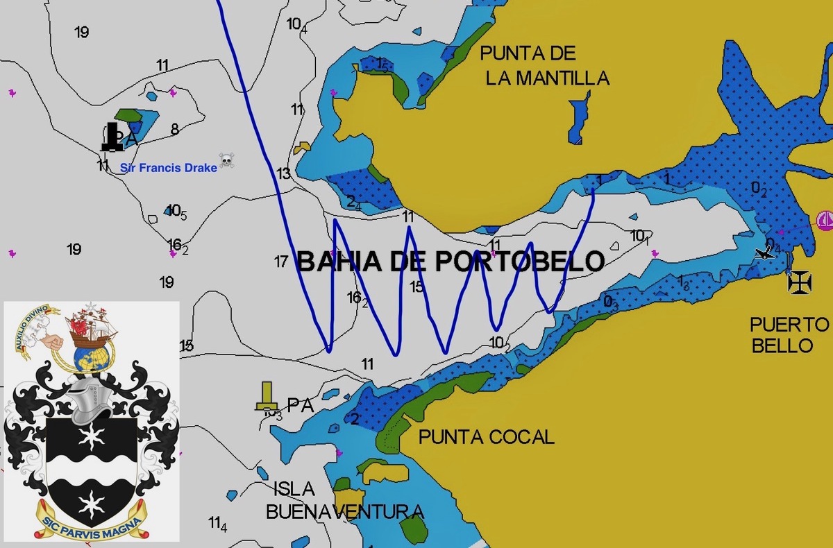 Carta de salida, Bahía Portobelo, Panamá
