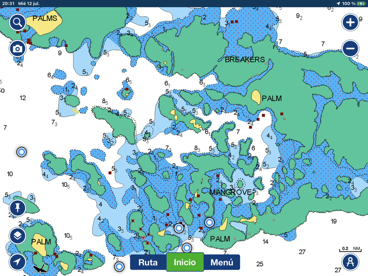 Captura de pantalla, Navionics carta de Cayo Limón Este, Guna Yala