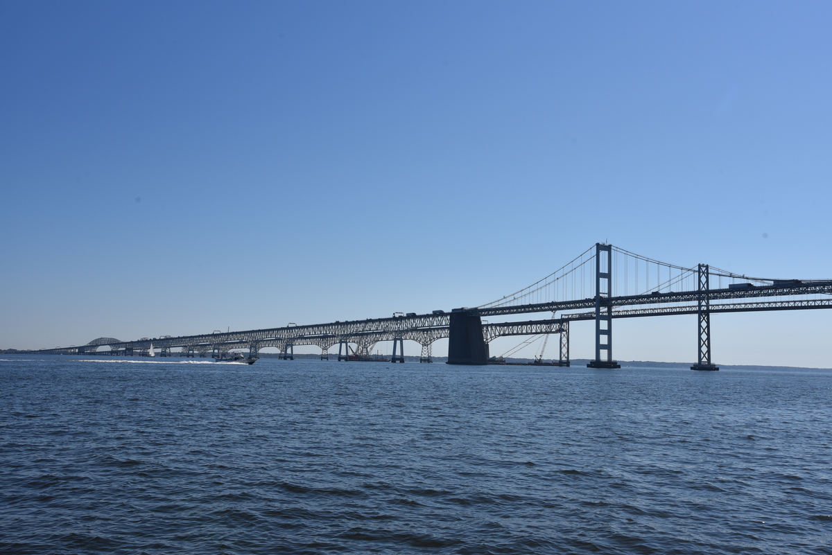 Puente de la Bahía Chesapeake porción oriental, desde el norte