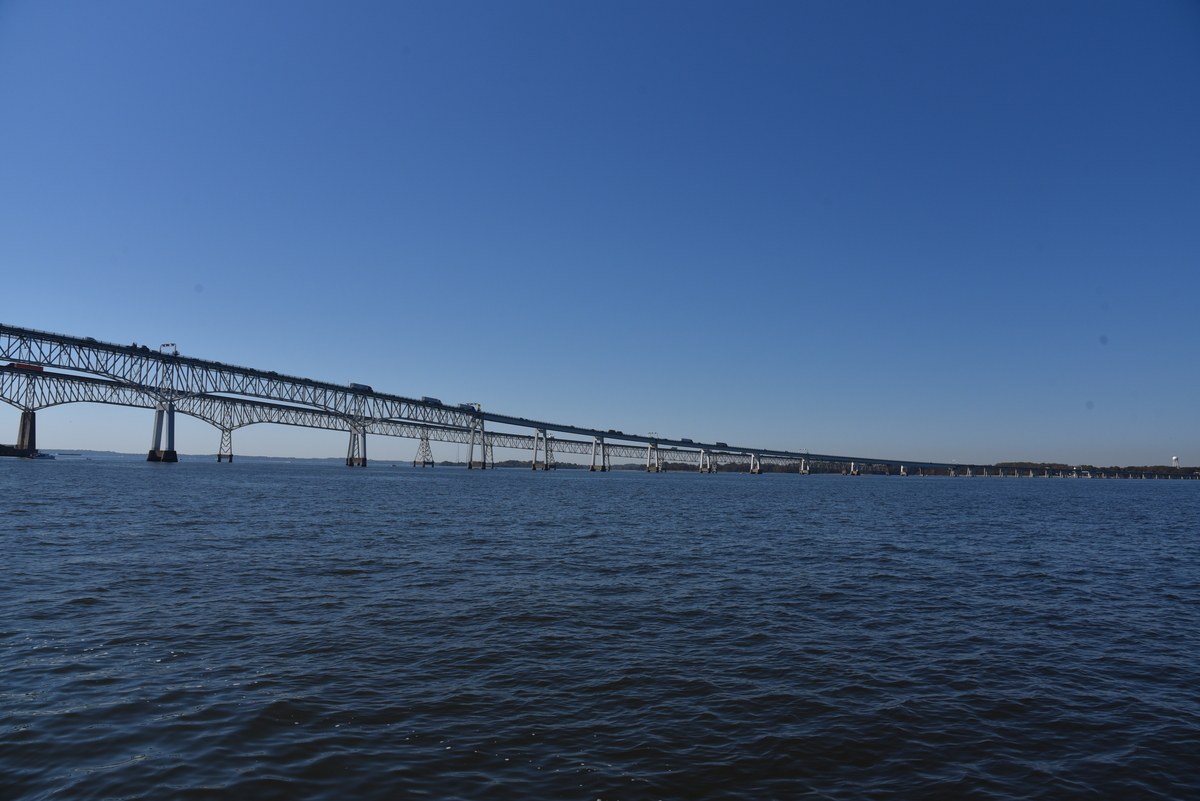 Puente de la Bahía Chesapeake porción occidental, desde el norte