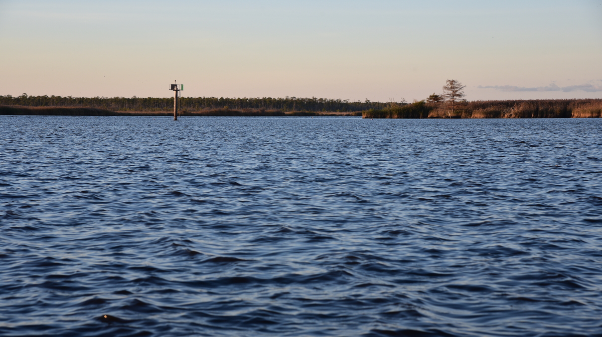 Fondeadero Blackwater Creek a lo alto del Currituck Sound