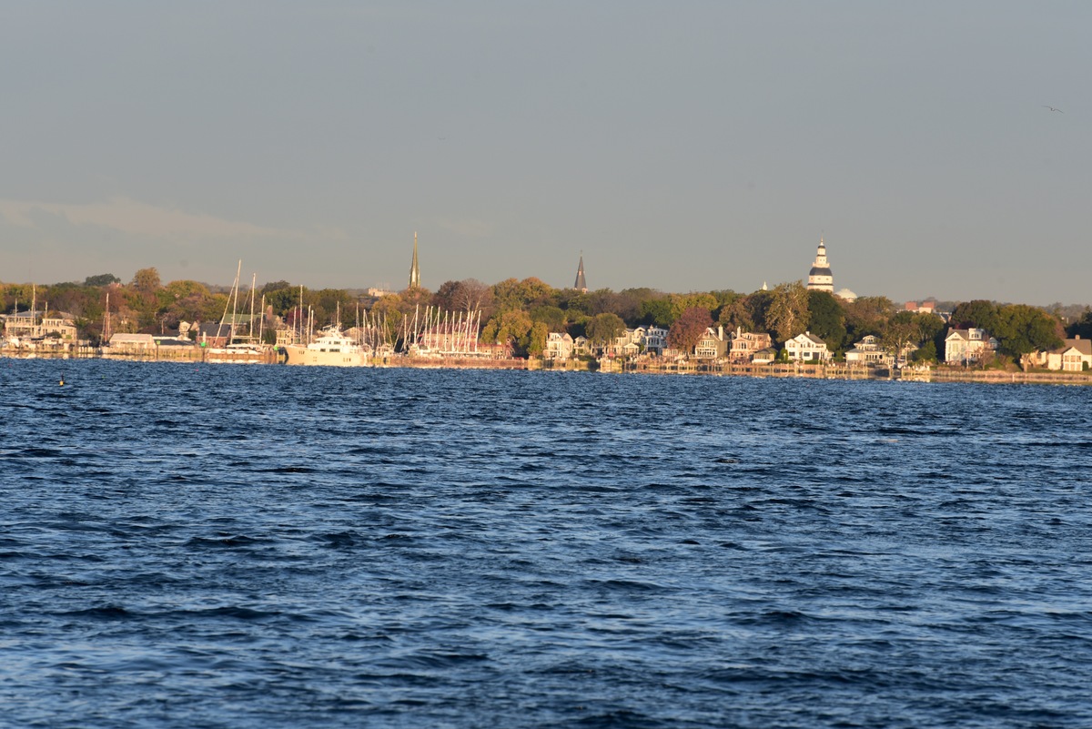 Casa del Estado de Maryland, Annapolis desde la embocadura del Río Severn