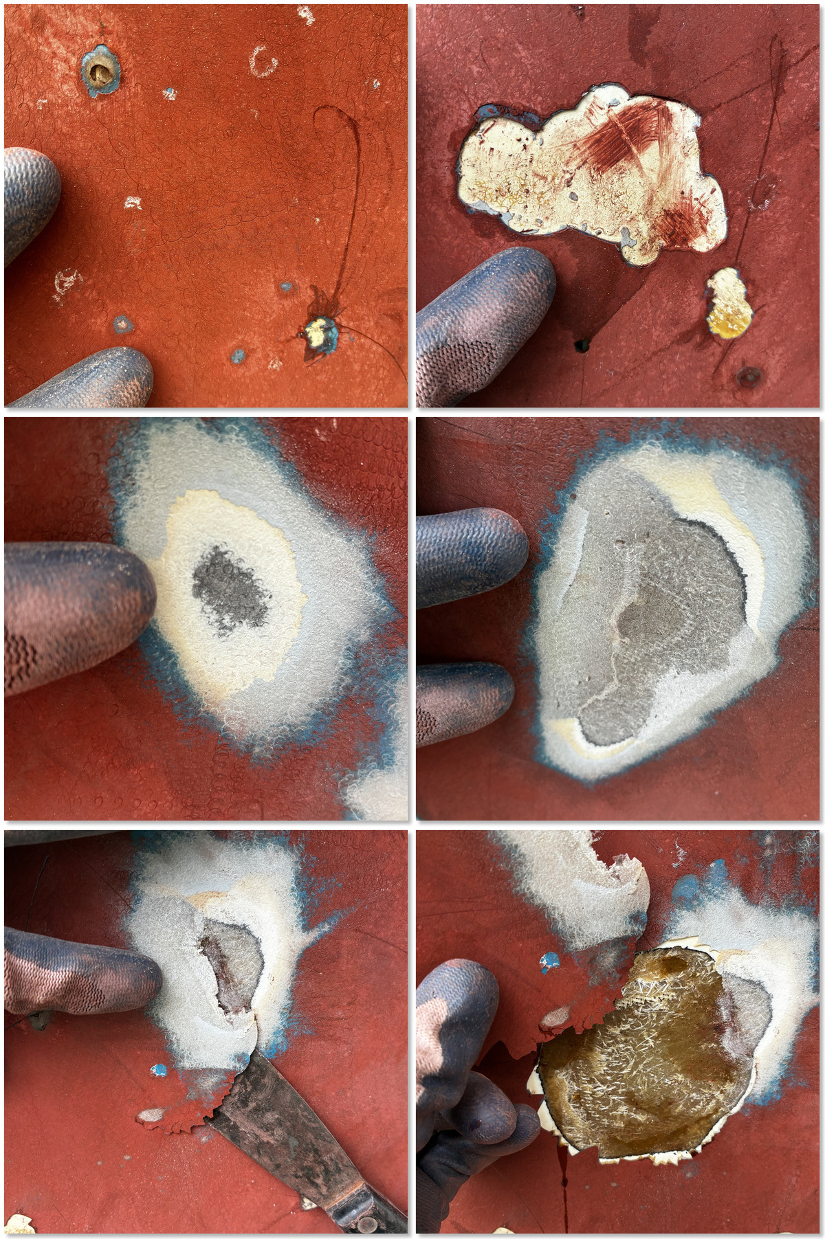 Fotos en primer plano de las ampollas